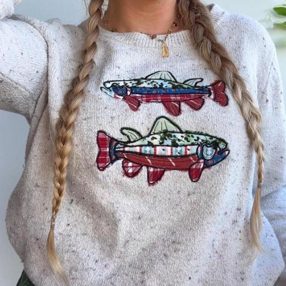Old-navy Women's Grey and Cream Jumper